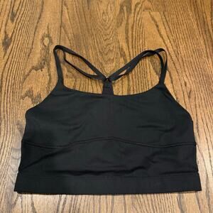 Outdoor Voices Womens Solid Black Flow Crop Top Sports Bra Size Large NWOT